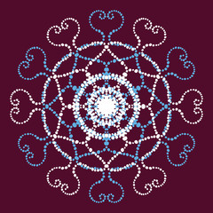 Beautiful  vector  mandala Flower. Ornamental round floral object.
