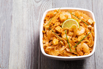 Pad Thai. Thailand's national dishes, stir-fried rice noodles
