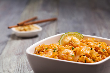 Pad Thai. Thailand's national dishes, stir-fried rice noodles