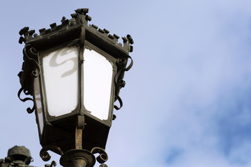 Street lamp against the sky. 