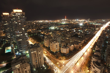 Fototapeta na wymiar Tel Aviv Cityscape at night