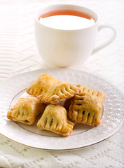 Bite size pastries on plate