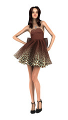 Fashion Model on White