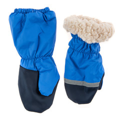 Children's autumn-winter mittens on a white background