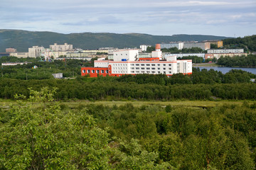 View of the inhabited residential district of the city of Murman