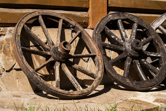 Ancient wooden wheel