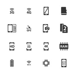 Smarthone specs simply icons