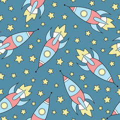 Naklejka premium vector seamless space pattern