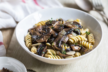Pasta with mushroom and herb sauce