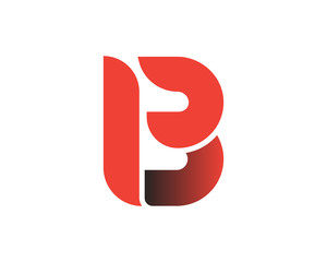 B Red Ribon letter Logo