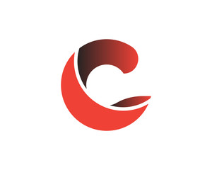 C Red Ribon letter Logo