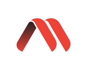 M Red Ribon letter Logo
