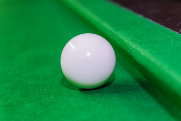 Snooker ball on snooker table