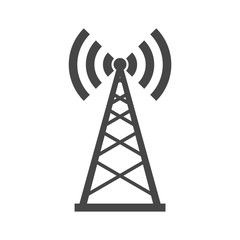 Broadcasting antenna icon sign