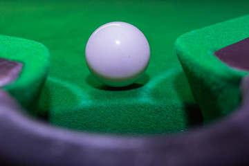 Snooker ball on snooker table