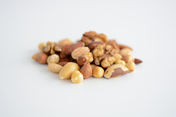 Nut mix isolated on white background