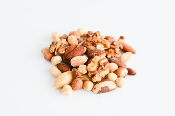 Nut mix isolated on white background