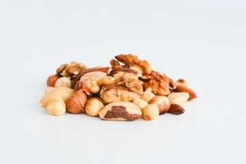 Nut mix isolated on white background