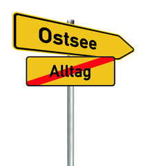 Ostsee 14 / Wegweiser Schild 