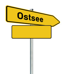 Ostsee 15 / Wegweiser Schild mit Textfreiraum, freigestellt