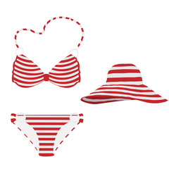 Fototapeta premium Summer hat and bikini