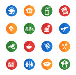 Airport flat icons