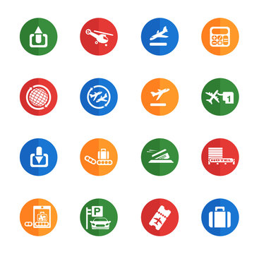 Airport  flat icons