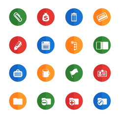 Office simple flat icons