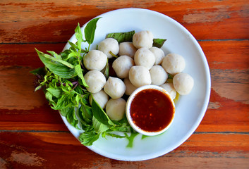 fishball with sauce