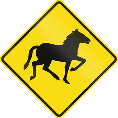 New Zealand road sign - Watch for wild horses