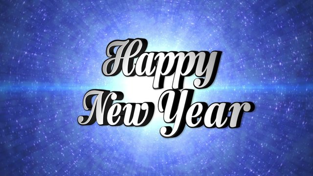 Happy New Year,  Text in Disco Dance Tunnel, Rotation, Loop, with Alpha Channel, 4k
