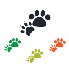 Fototapeta na wymiar Cat and dog paws print icon