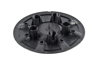 Wheel Covers New plastic hubcap isolated on white background