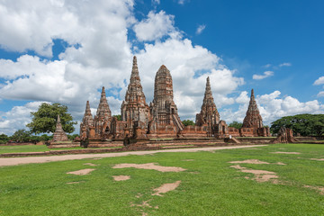 Old Temple Wat Chaiwatthanaram of Ayutthaya Province in Ayutthaya Historical Park, Thailand.