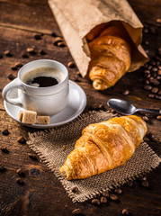 Croissant and coffee