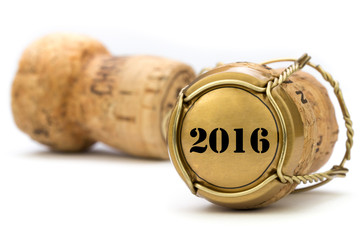 2016 goldener Champagnerkorken