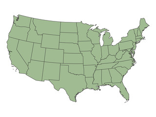green map of United States