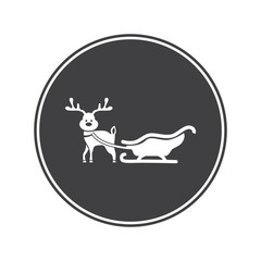 Santa Claus sled with rain deer icon