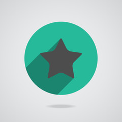 star icon long shadow flat design vector illustration