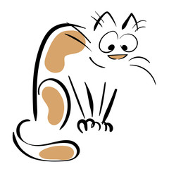 Cat with spots. Vector illustration.