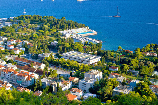 Split coast aerial view of Meje