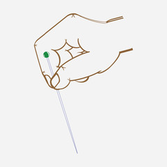 image of a hand with a needle