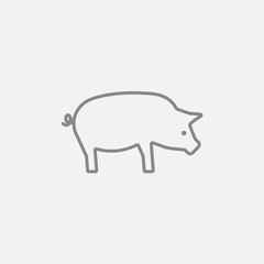 Pig line icon.