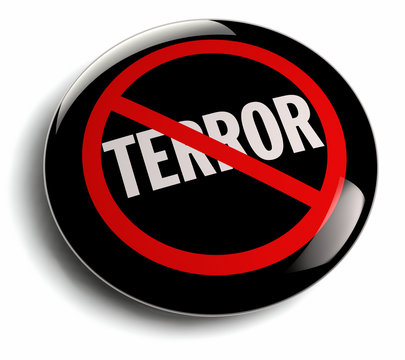 Anti Terror Campaign Badge on White