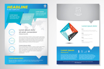 Vector Brochure Flyer design Layout template, size A4, Front page and back page, infographics. Easy to use and edit.