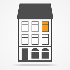 two old houses with mansard roofs