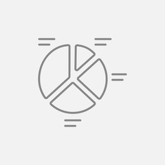 Pie chart line icon.