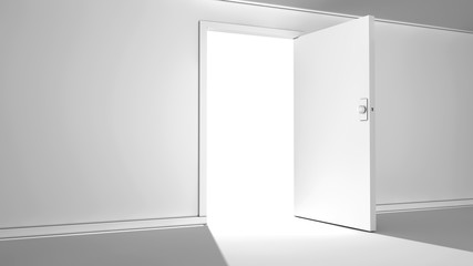 Open door and white light