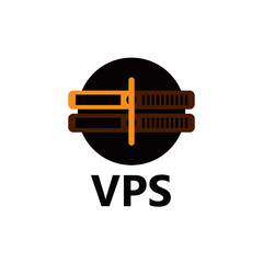 Vector rackmount technologic icon - VPS yellow