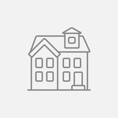 Two storey detached house line icon.
